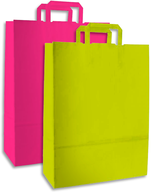 Farebná papierová taška s farebnými držadlami